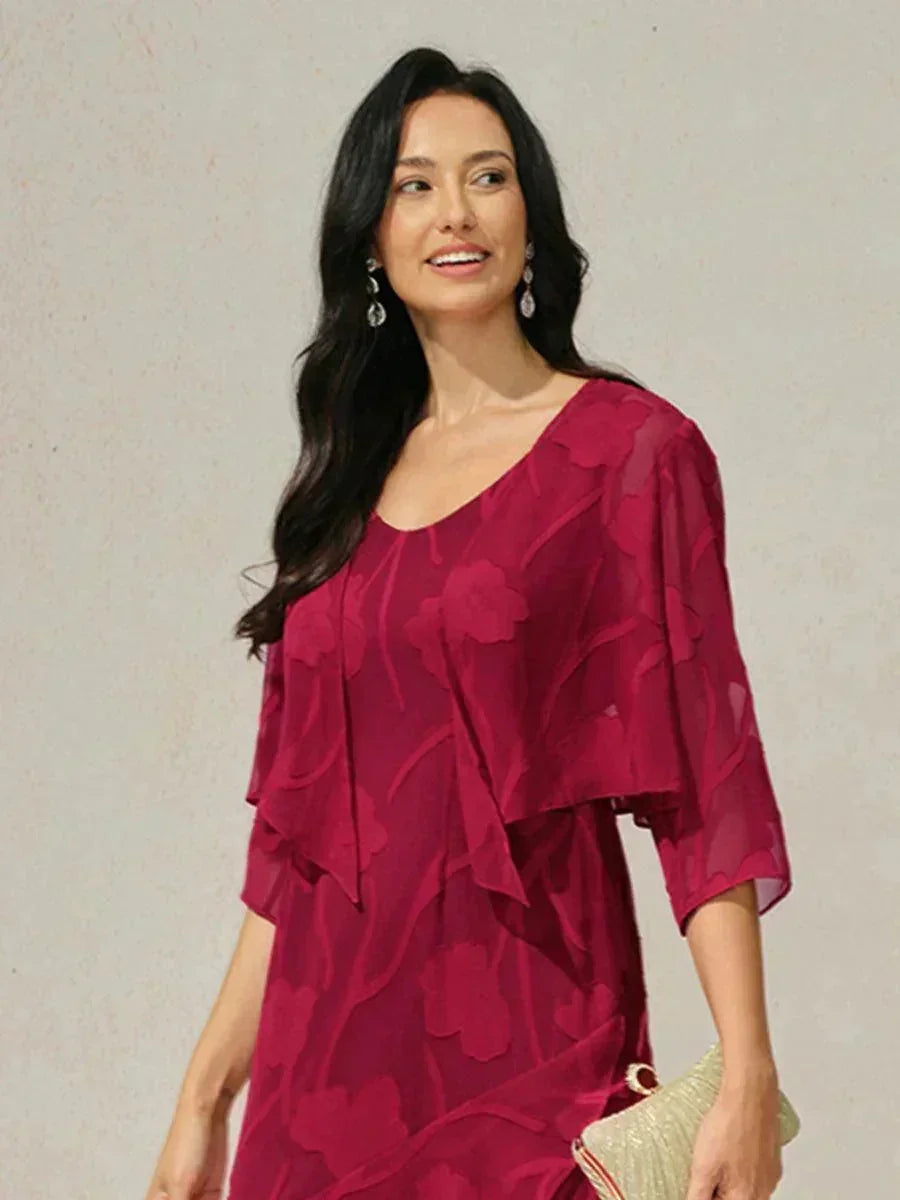 Olga | Coprispalle in Chiffon Trasparente a Motivi Floreali
