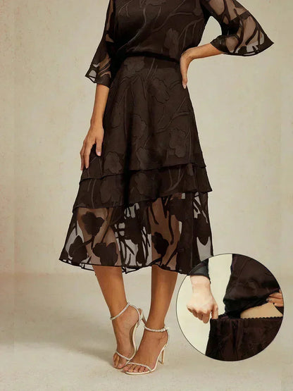 Matilde | Gonna Midi in Chiffon a Motivi Floreali