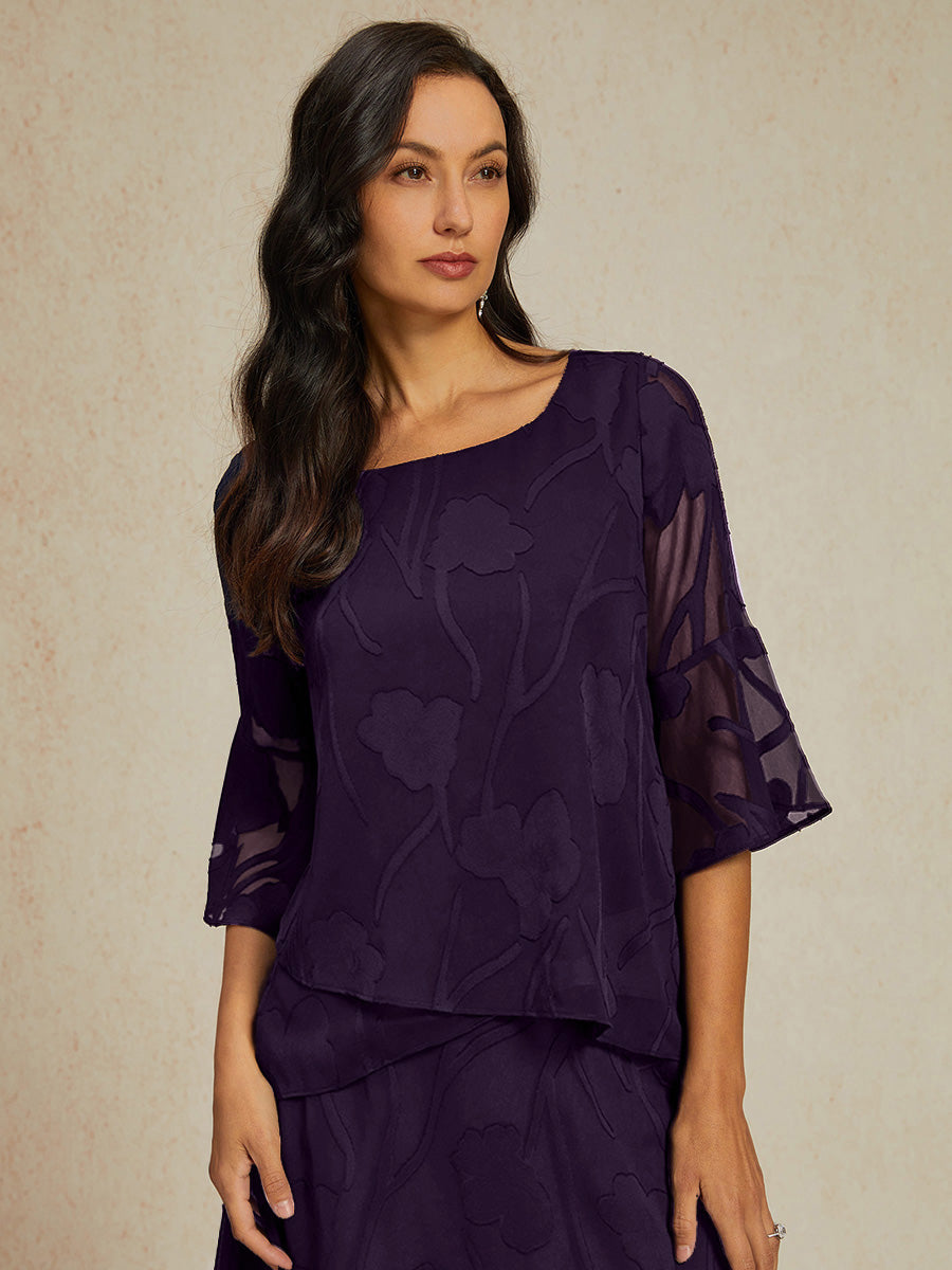 Livia | Camicetta Elegante in Chiffon con Orlo Asimmetrico