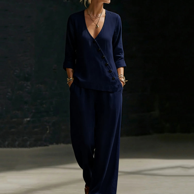 Silvana | Completo Camicia Ampia e Pantaloni a Gamba Larga