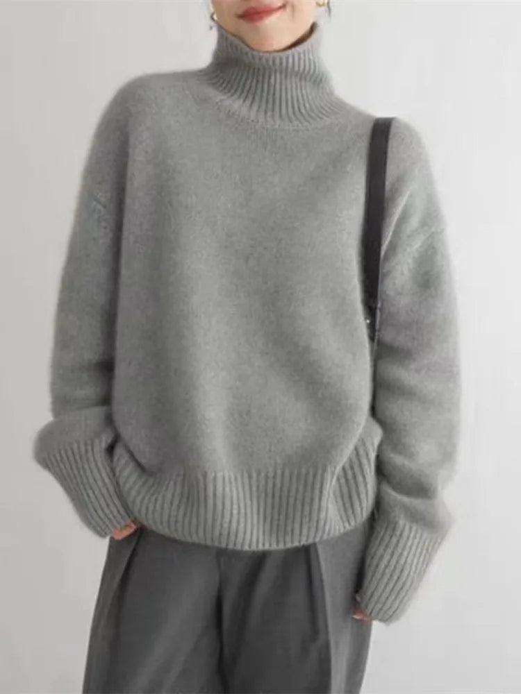 Maglione Cashmere Collo Alto Morbido