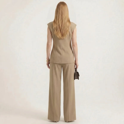 Tecla | Completo da Donna con Gilet Doppiopetto e Pantaloni a Gamba Larga