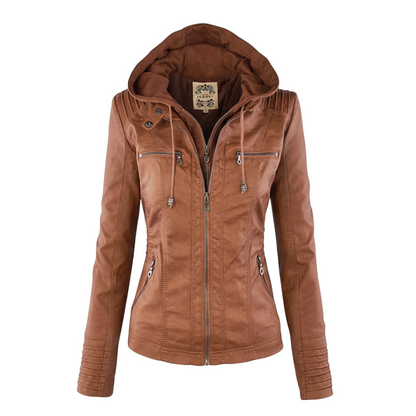Laurina – Giacca Biker Aderente con Cappuccio