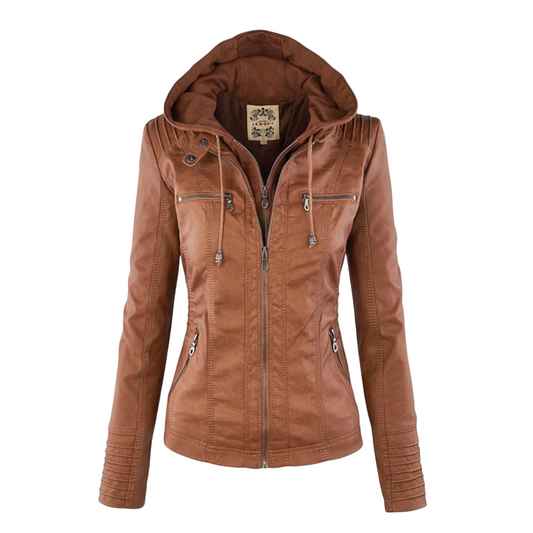 Laurina – Giacca Biker Aderente con Cappuccio