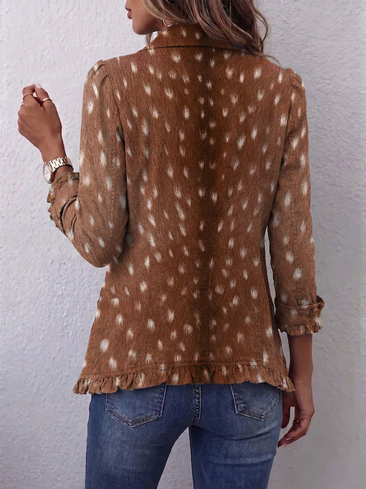 Nicoletta | Giacca con Stampa Animalier con Volant