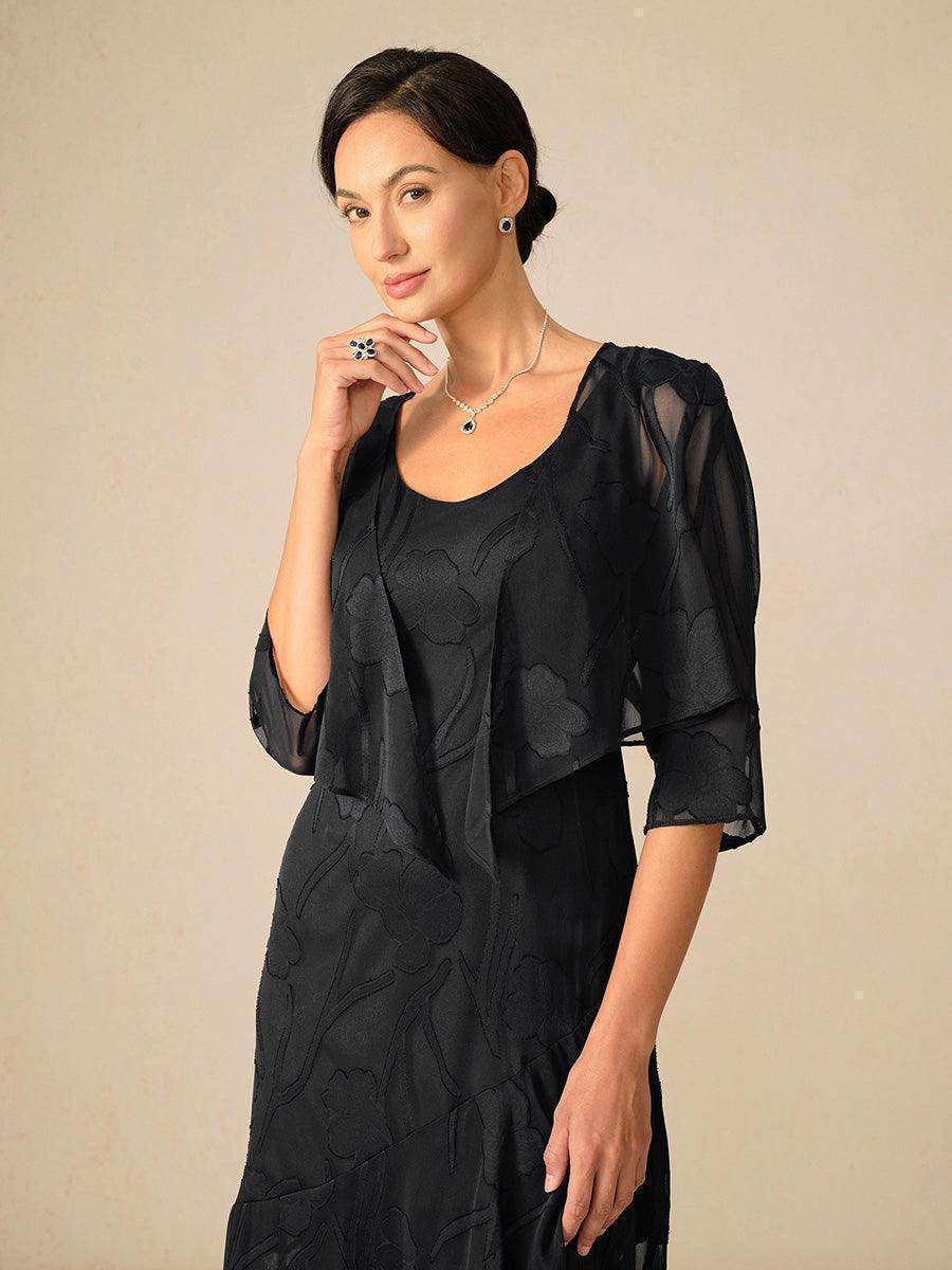 Olga | Coprispalle in Chiffon Trasparente a Motivi Floreali