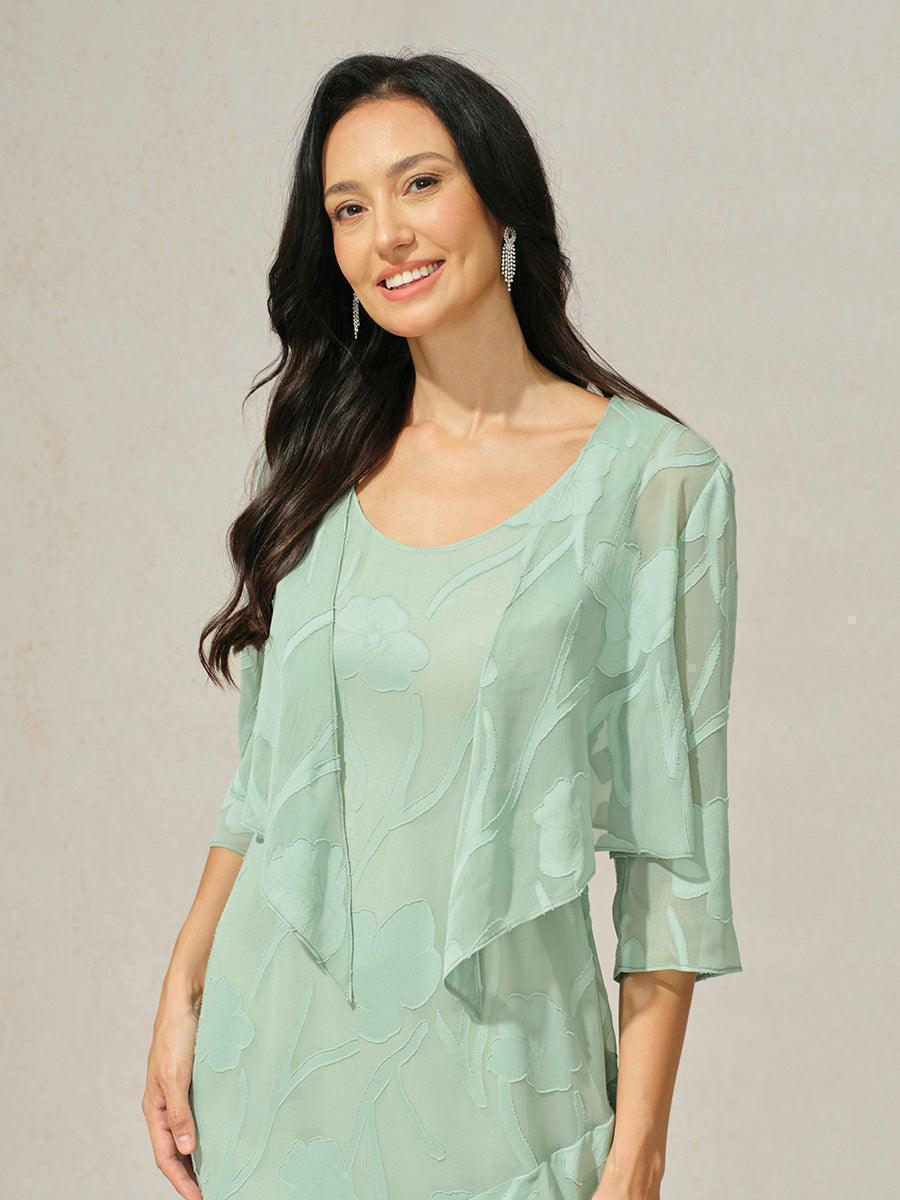 Olga | Coprispalle in Chiffon Trasparente a Motivi Floreali