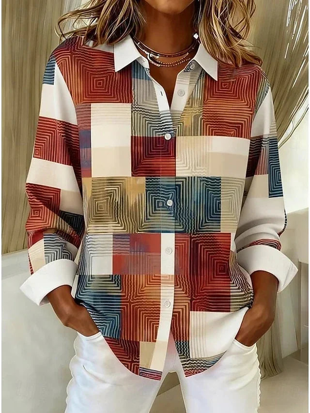 Benvenuta | Camicia Vintage Patchwork con Bottoni Bianchi