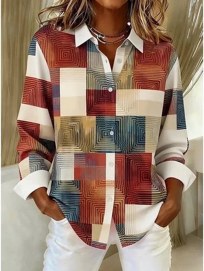 Benvenuta | Camicia Vintage Patchwork con Bottoni Bianchi