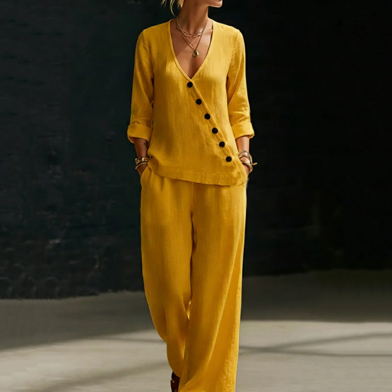 Silvana | Completo Camicia Ampia e Pantaloni a Gamba Larga